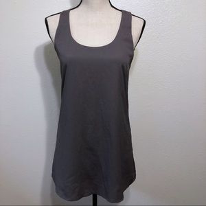 Naked Zebra-Grey lined tunic tank w/exposed zipper
